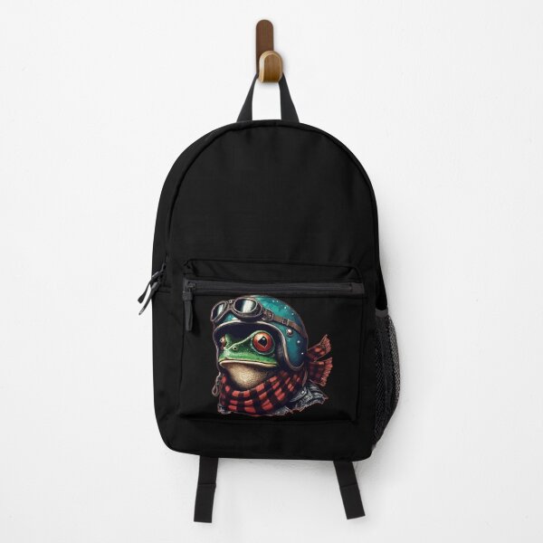 Item preview, Funny Biker Frog In Cool Helmet Checkered designed and sold by TomFrontierArt.