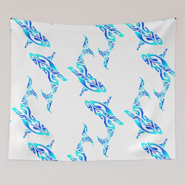 Item preview, KOHOLA (whale) - blue designed and sold by Nesian-Tahiti.