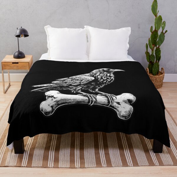 Item preview, Dark Art Crows Raven Bird with Skull Bones Vintage Old School Tattoo designed and sold by MORSPECTIVE.