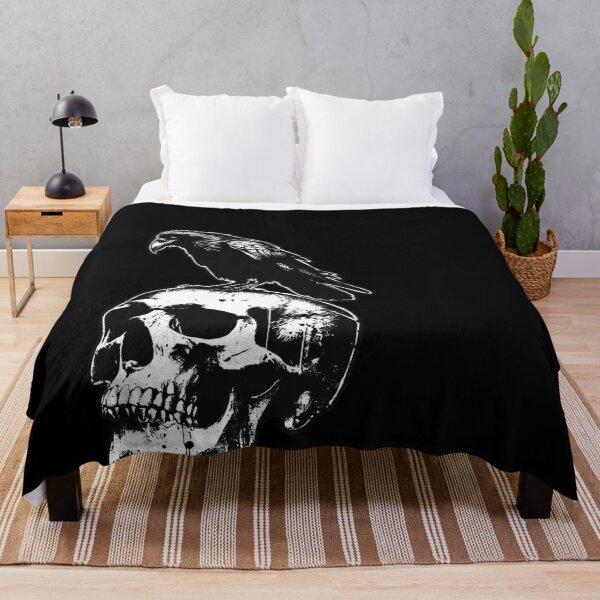 Item preview, Dark Art Crows Raven Bird with Skull Bones Vintage Old School Tattoo designed and sold by MORSPECTIVE.
