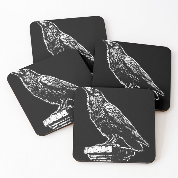 Item preview, Dark Art Crows Raven Bird with Skull Bones Vintage Old School Tattoo designed and sold by MORSPECTIVE.
