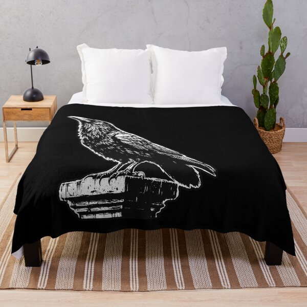 Item preview, Dark Art Crows Raven Bird with Skull Bones Vintage Old School Tattoo designed and sold by MORSPECTIVE.