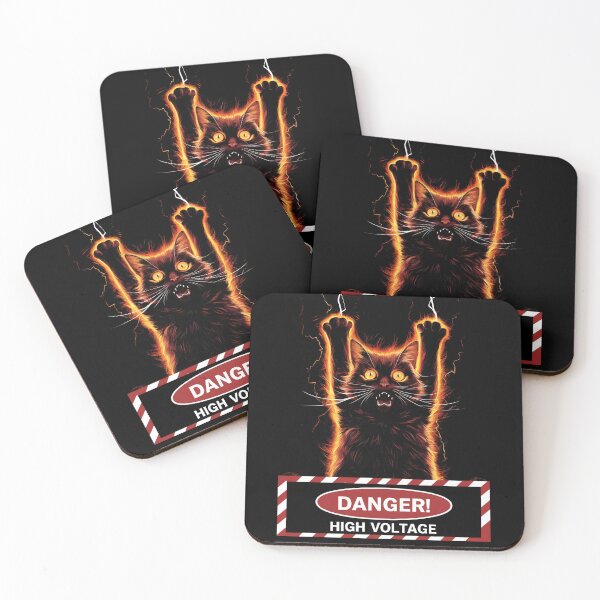 Item preview, Electrifying Cat Danger High Voltage designed and sold by Quirky Shirts.