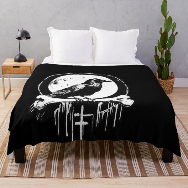 Item preview, Dark Art Crows Raven Bird with Skull Bones Vintage Old School Tattoo designed and sold by MORSPECTIVE.