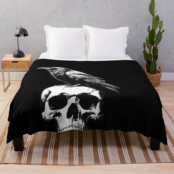 Item preview, Dark Art Crows Raven Bird with Skull Bones Vintage Old School Tattoo designed and sold by MORSPECTIVE.