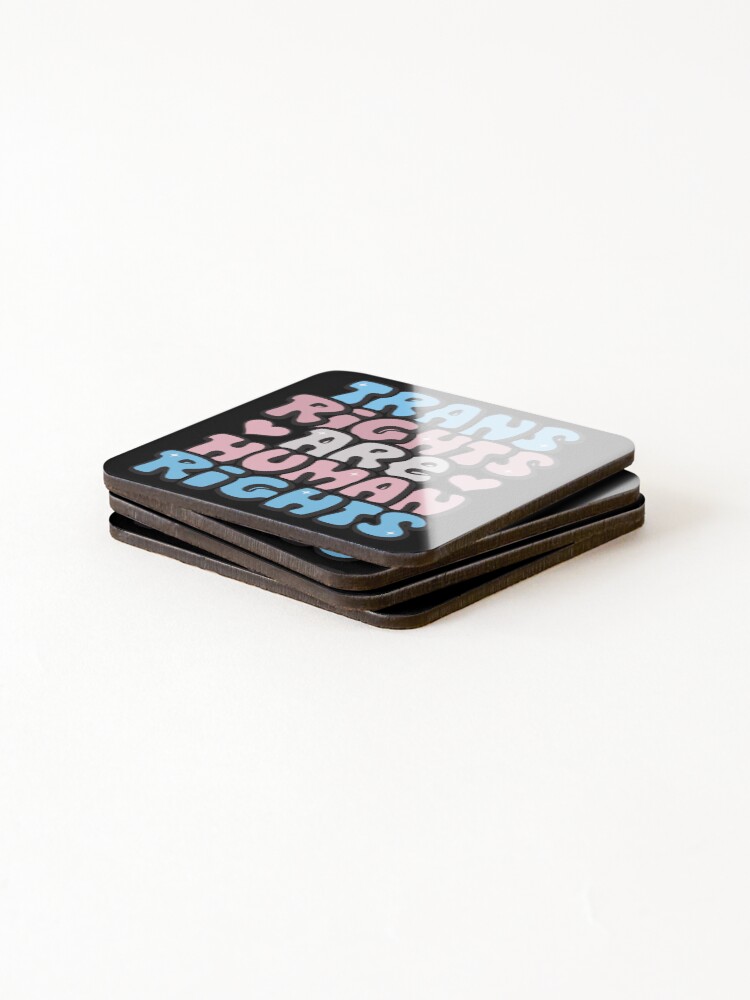 Thumbnail 4 of 5, Coasters (Set of 4), Trans Rights Are Human Rights designed and sold by SpoopyDanceKid.