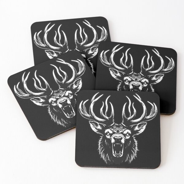 Item preview, Dark Art Deer Stag Beast Big Horn Animal Skull Horror Vintage Tattoo designed and sold by MORSPECTIVE.