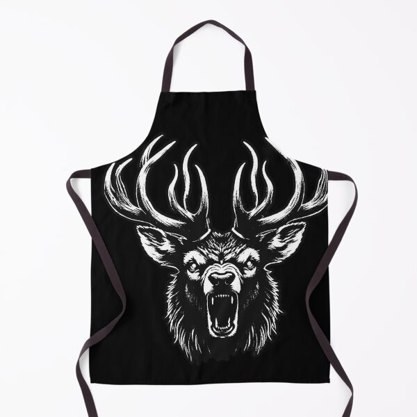 Item preview, Dark Art Deer Stag Beast Big Horn Animal Skull Horror Vintage Tattoo designed and sold by MORSPECTIVE.