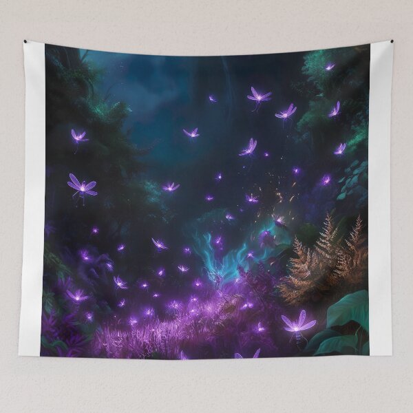 Item preview, Fireflies at night in the forest. designed and sold by PixelParadies.
