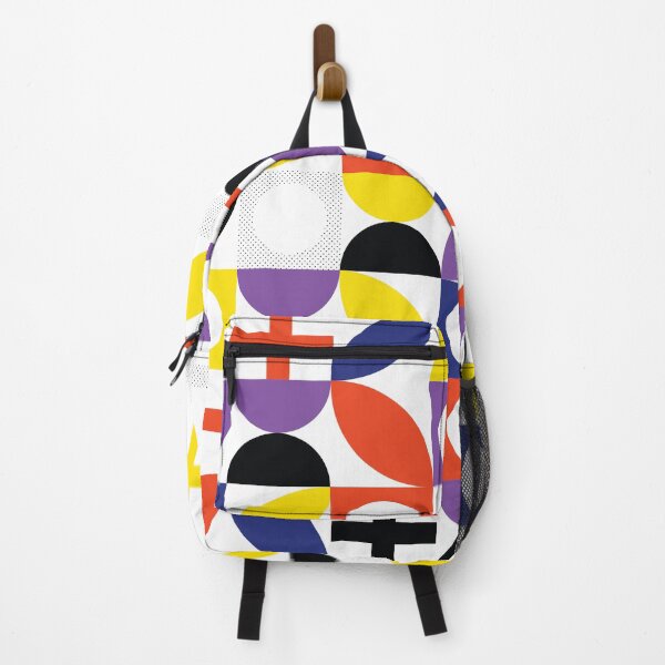 Item preview, Bauhaus Pattern 2 red blue purple & yellow shapes pattern designed and sold by LD ART.