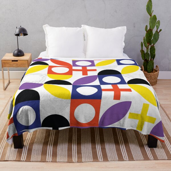 Item preview, Bauhaus Pattern 2 red blue purple & yellow shapes pattern designed and sold by LD ART.