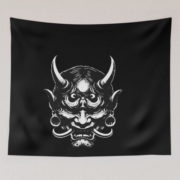 Item preview, Dark Hannya Mask Japanese Oni Oriental Art Tattoo Vintage Grunge designed and sold by MORSPECTIVE.