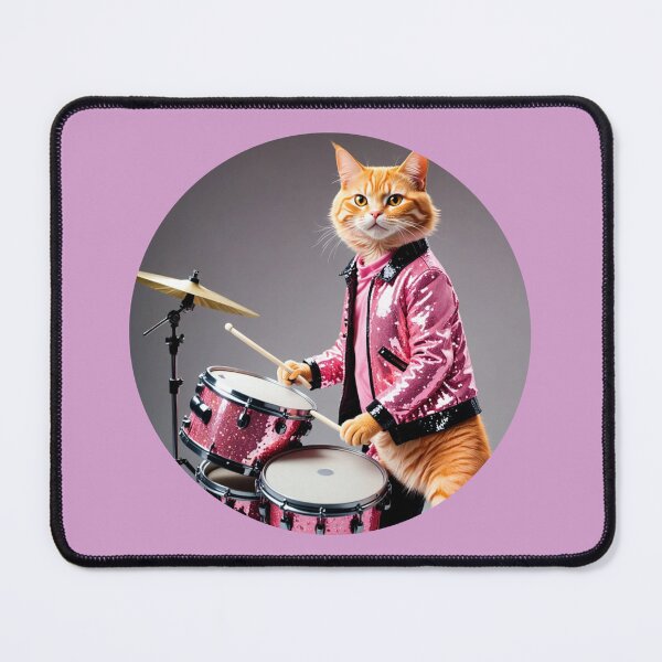 Item preview, Disco drummer orange cat  designed and sold by Artbellachi.