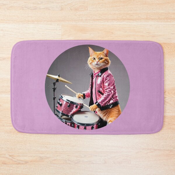 Item preview, Disco drummer orange cat  designed and sold by Artbellachi.