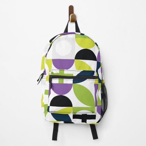 Item preview, Bauhaus Pattern 3 green blue purple & lime shapes pattern designed and sold by LD ART.