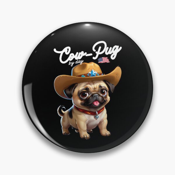 Item preview, Cute Cowboy Pug  designed and sold by ArchVibe.