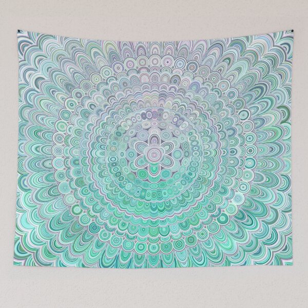 Item preview, Turquoise Ice Flower Mandala designed and sold by davidzydd.