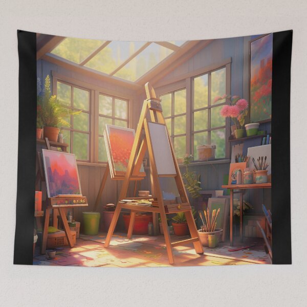 Item preview, colorful artists studio  designed and sold by ururuty.