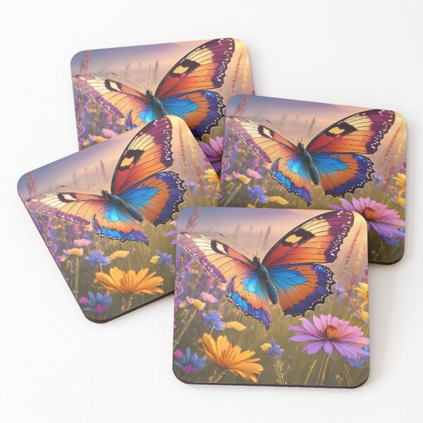 Item preview, Butterfly flying over a meadow of flowers. designed and sold by PixelParadies.