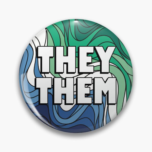 Item preview, They/Them Pronoun Badge on MLM (Men Loving Men) Pride Colours designed and sold by TheCornerOnline.