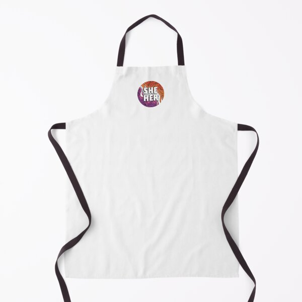 Item preview, She/Her Pronoun Badge on Lesbian Pride Colours designed and sold by TheCornerOnline.