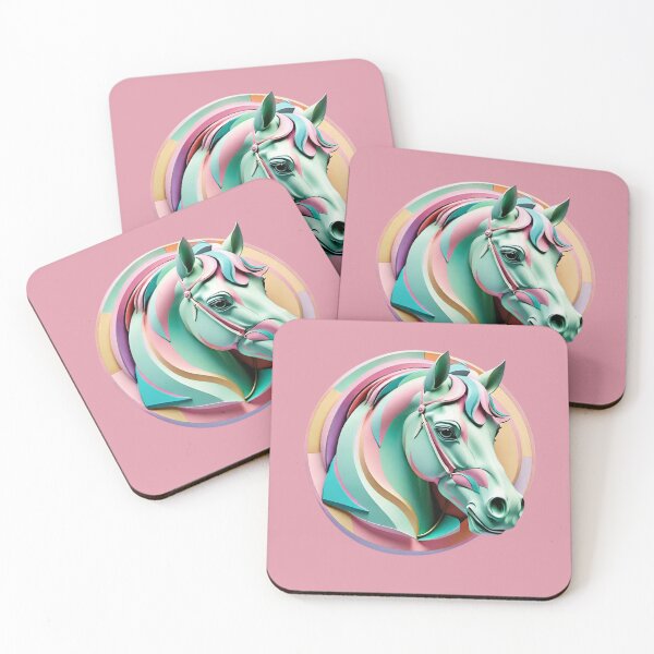 Item preview, Horse head on round background in pastel colors designed and sold by IHImage.