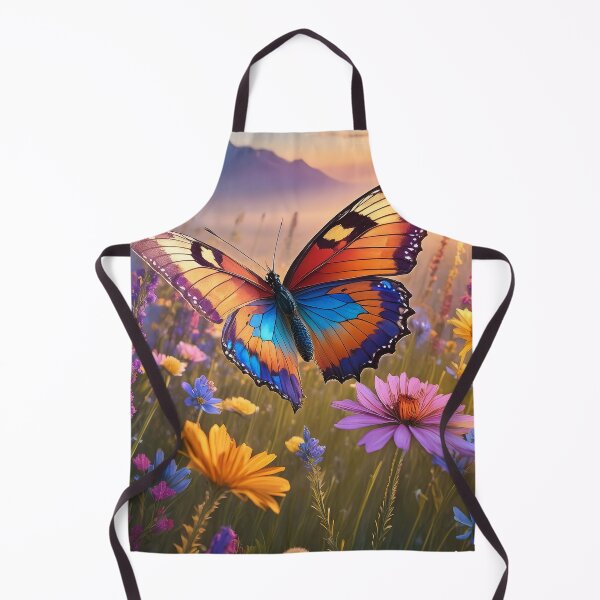 Item preview, Butterfly flying over a meadow of flowers. designed and sold by PixelParadies.