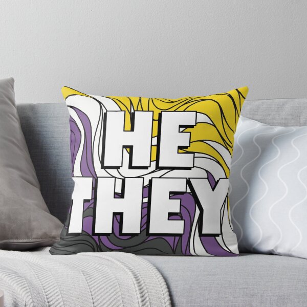Item preview, He/They Pronoun Badge on Non Binary Pride Colours designed and sold by TheCornerOnline.