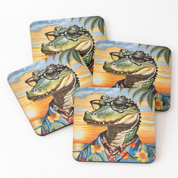 Item preview, funny crocodile with glasses designed and sold by Mauswohn.