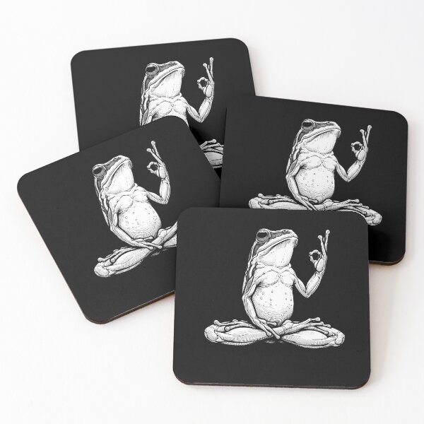 Item preview, Yoga Frog Meditation Black and White designed and sold by DivineMovement.