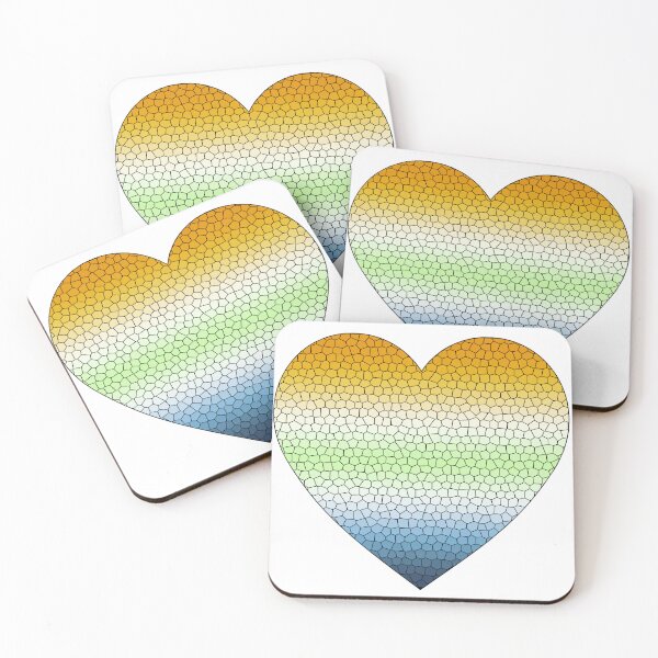 Item preview,  AroAce Agender Pride Flag Stained Glass Heart, Cute AroAce Agender Design designed and sold by Travelslightly.