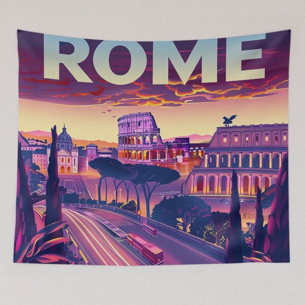 Item preview, Rome Travel Poster designed and sold by nomiraclehere.