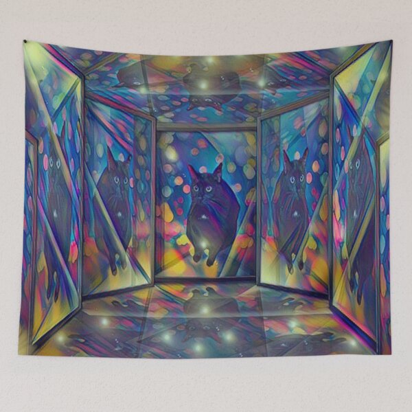 Item preview, black cat in the mirror designed and sold by Cyberomiz.