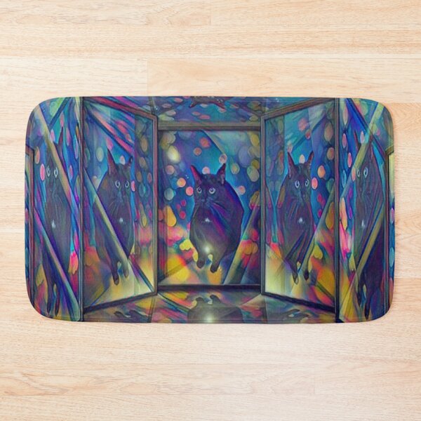 Item preview, black cat in the mirror designed and sold by Cyberomiz.