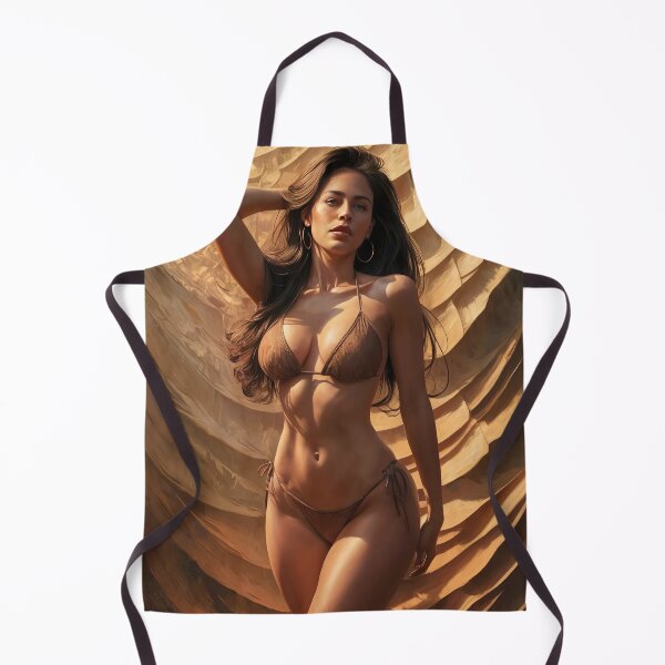 Item preview, Beautiful Young Lady Posing in Brown Bikini Against Brown Fabric Background, Enlightened by the Warm Light of the Sun designed and sold by RvinJo8.