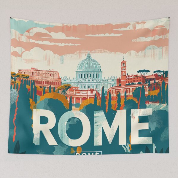 Item preview, Rome Travel Poster designed and sold by nomiraclehere.