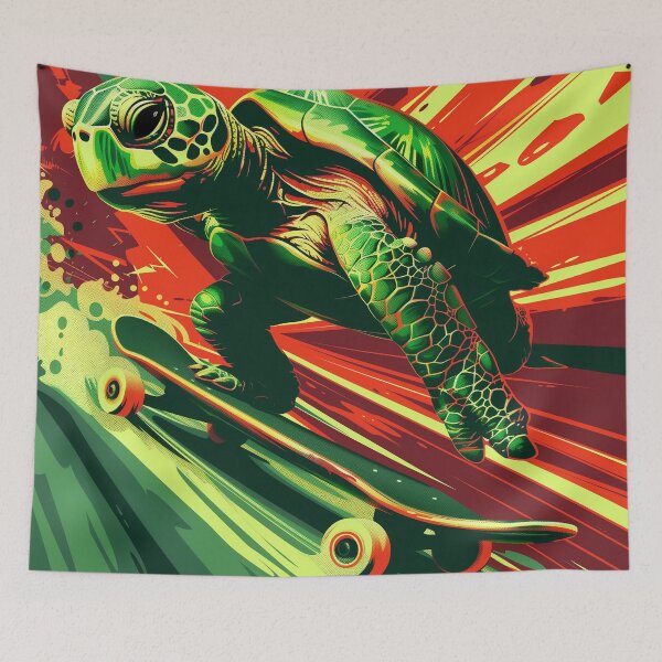 Item preview, Active vibes: Cyberpunk Skateboarding Turtle designed and sold by WaveVisions.