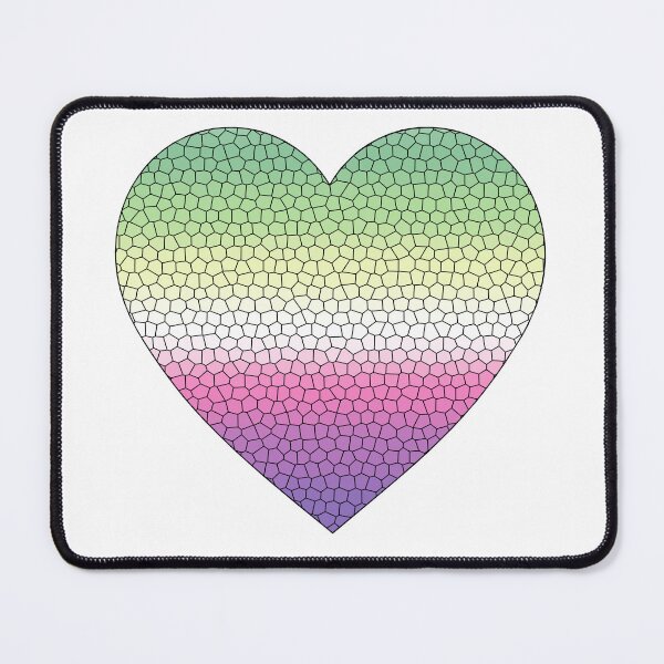 Item preview, Genderfae Pride Flag Stained Glass Heart, Cute Generdoe Design designed and sold by Travelslightly.