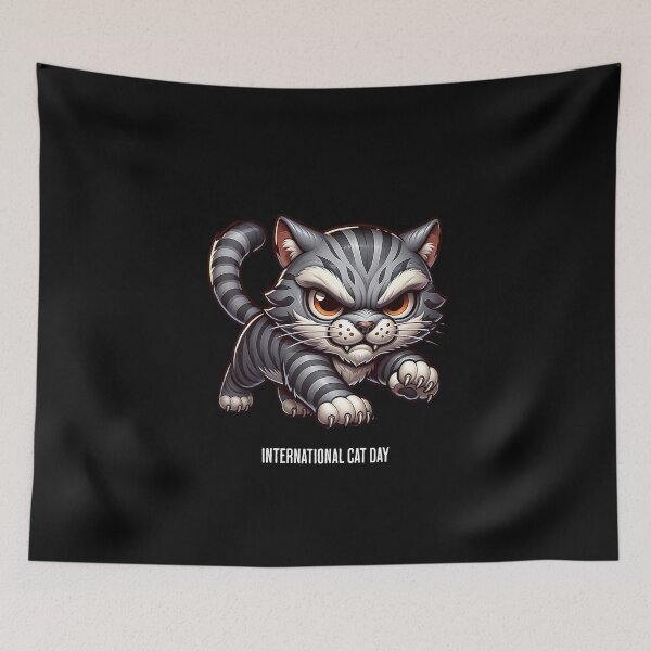 Item preview, Grumpy Running Tiger Cat - International Cat Day designed and sold by Pflugart.