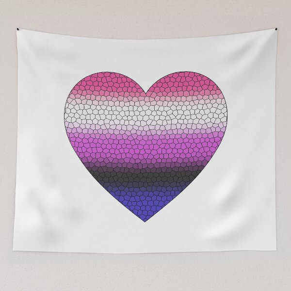 Item preview, Genderfluid Pride Flag Stained Glass Heart, Cute Genderfluid Design designed and sold by Travelslightly.