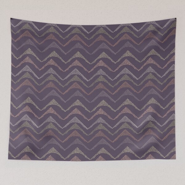 Item preview, colorful horizontal stippled lines on plum purple designed and sold by colorofmagic.