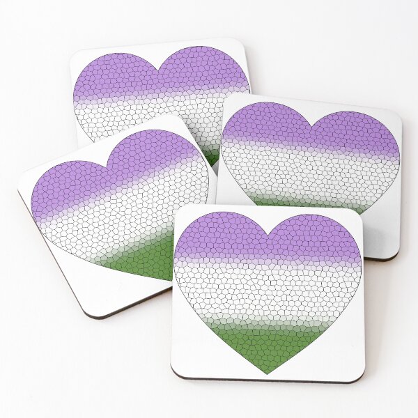 Item preview,  Genderqueer Pride Flag Stained Glass Heart, Cute Genderqueer Design designed and sold by Travelslightly.