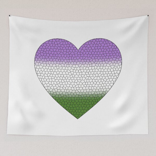 Item preview,  Genderqueer Pride Flag Stained Glass Heart, Cute Genderqueer Design designed and sold by Travelslightly.