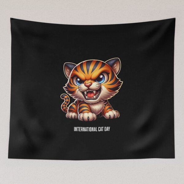 Item preview, Wild little tiger - International Cat Day designed and sold by Pflugart.