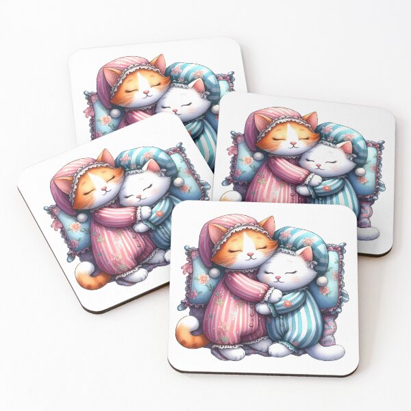 Item preview, Sleeping cats in pajamas designed and sold by NadyaMichaels.