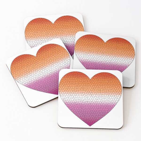 Item preview,  Lesbian Pride Flag Stained Glass Heart, Cute Lesbian Design designed and sold by Travelslightly.