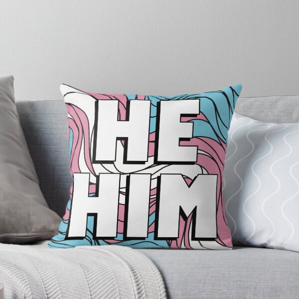 Item preview, He/Him Pronoun Badge on Trans Pride Colours designed and sold by TheCornerOnline.