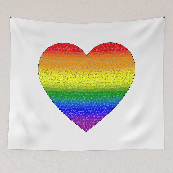 Item preview, LGBTQ Rainbow Pride Flag Stained Glass Heart, Cute Rainbow Design designed and sold by Travelslightly.