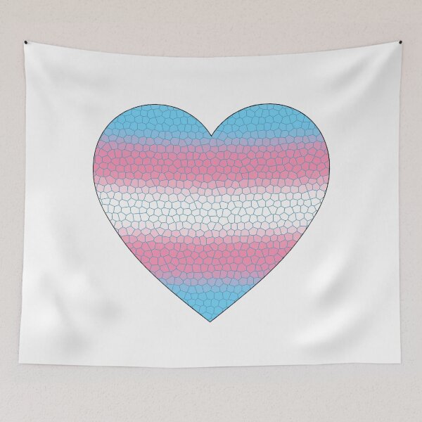 Item preview, Transgender Pride Flag Stained Glass Heart, Cute Trans Design designed and sold by Travelslightly.