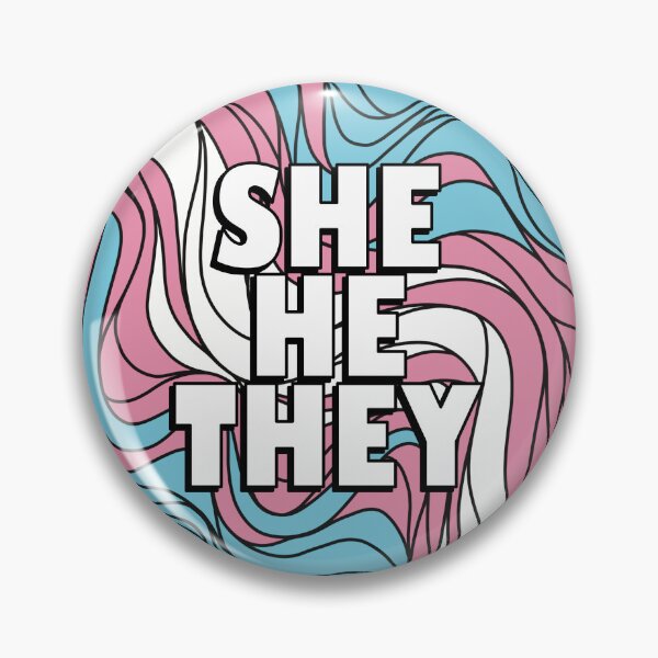 Item preview, Copy of She/He/They Pronoun Badge on Trans Pride Colours designed and sold by TheCornerOnline.